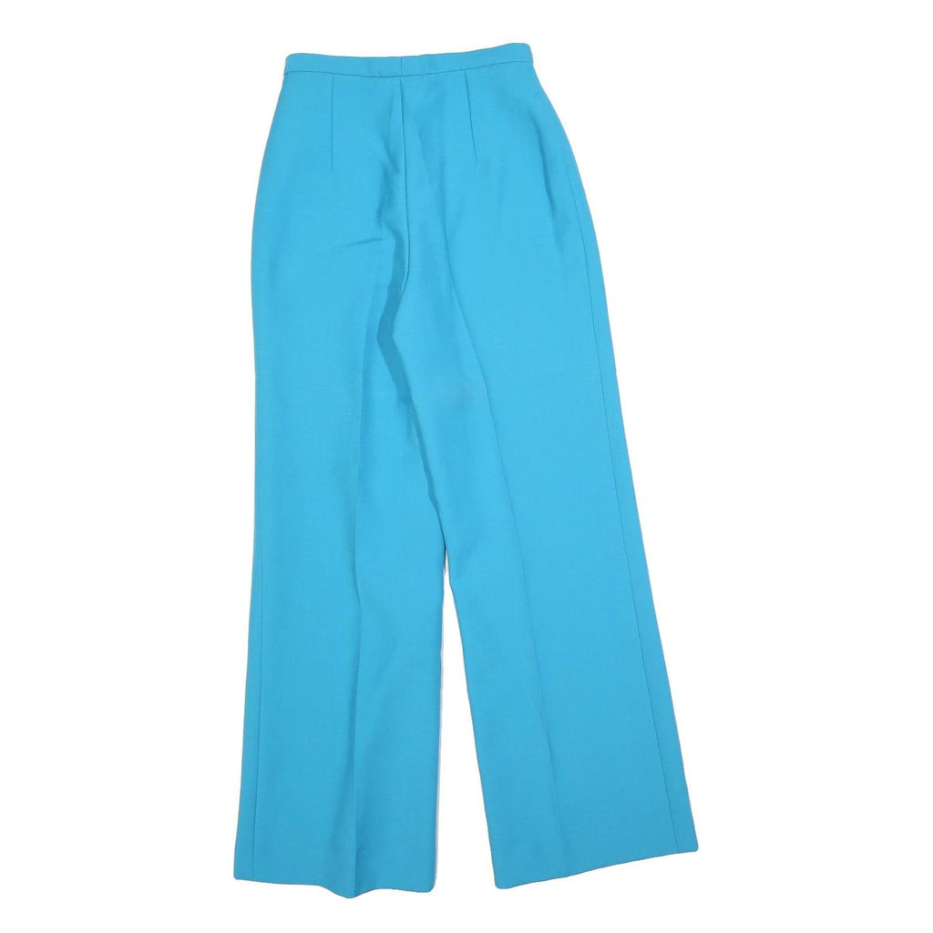 Womens Blue Regular Fit Wide-Leg Trousers W26 L30 Stylish Comfortable Zip