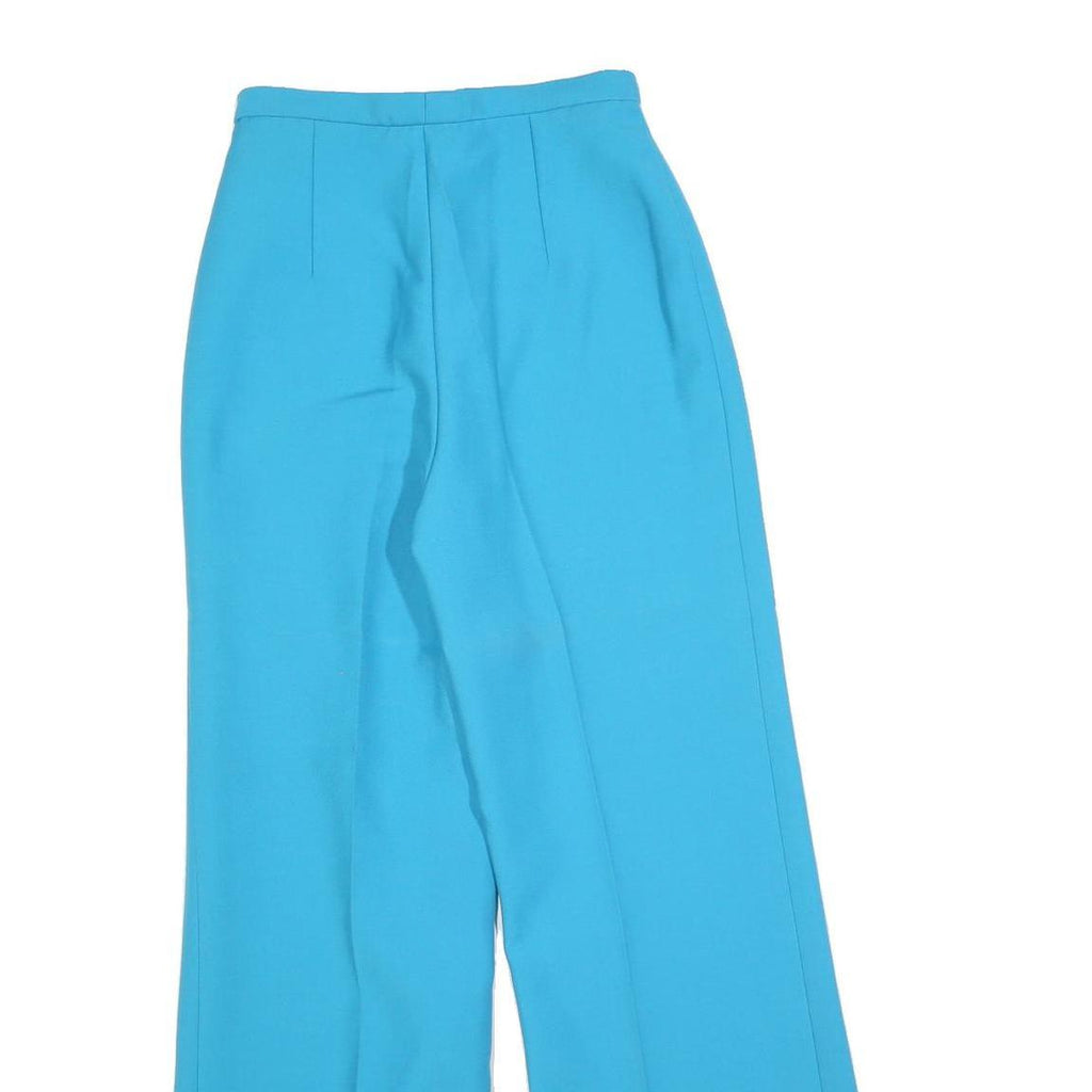 Womens Blue Regular Fit Wide-Leg Trousers W26 L30 Stylish Comfortable Zip