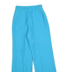Womens Blue Regular Fit Wide-Leg Trousers W26 L30 Stylish Comfortable Zip