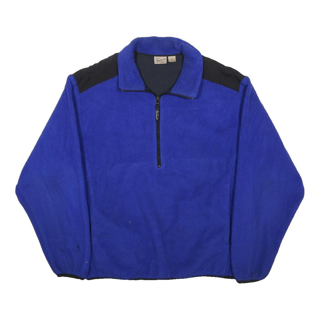 WOOLRICH Mens Blue & Black Plain Pullover Polyester Jumper XL Fleece Casual