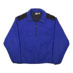WOOLRICH Mens Blue & Black Plain Pullover Polyester Jumper XL Fleece Casual