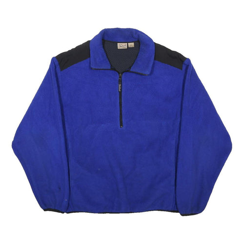 WOOLRICH Mens Blue & Black Plain Pullover Polyester Jumper XL Fleece Casual