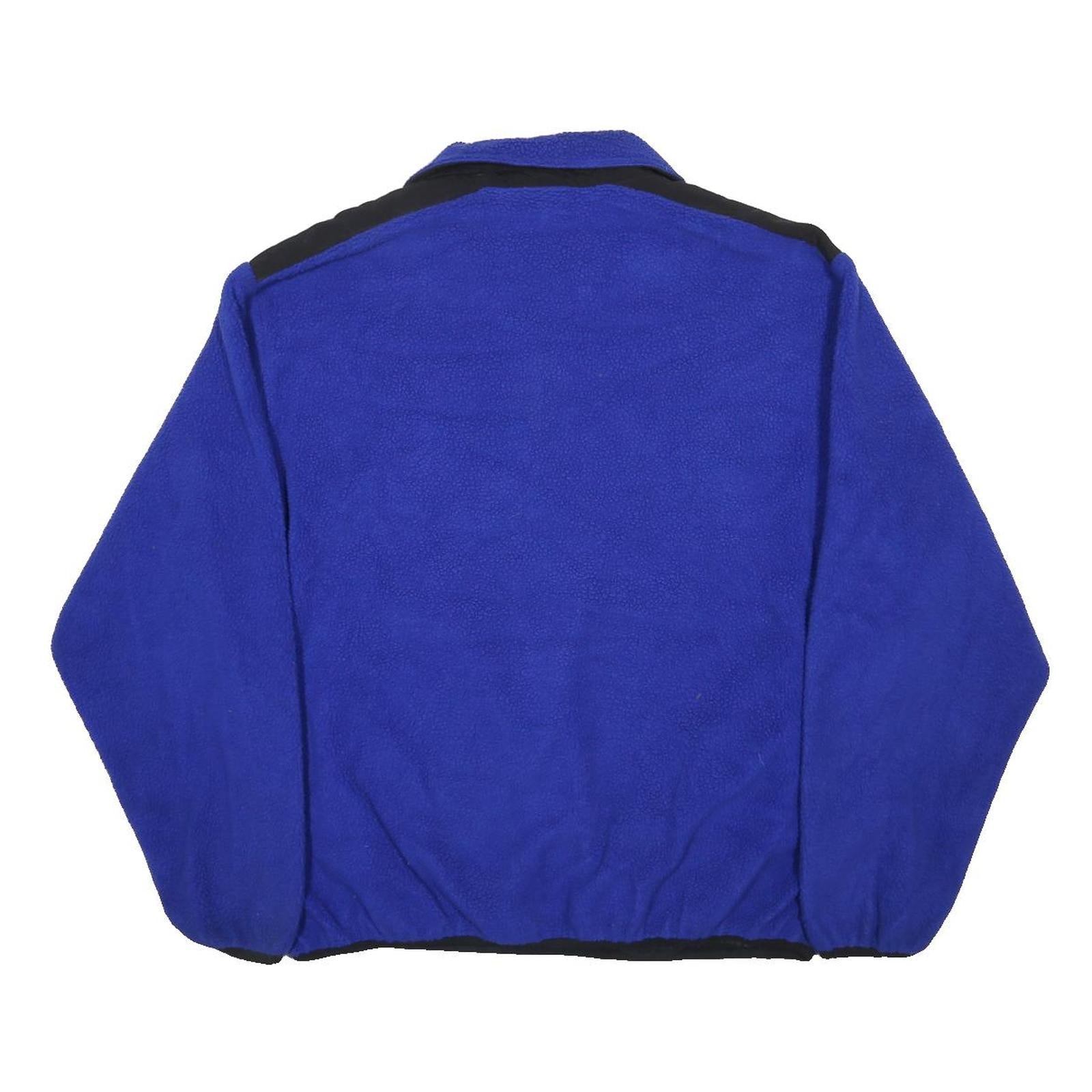 WOOLRICH Mens Blue & Black Plain Pullover Polyester Jumper XL Fleece Casual