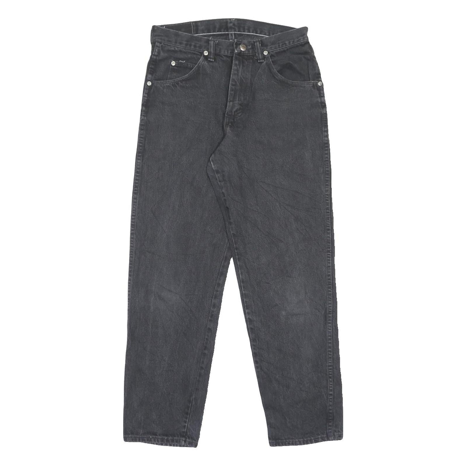 WRANGLER Mens Jeans Black Classic Straight Denim Medium W30 L30 Casual Zip