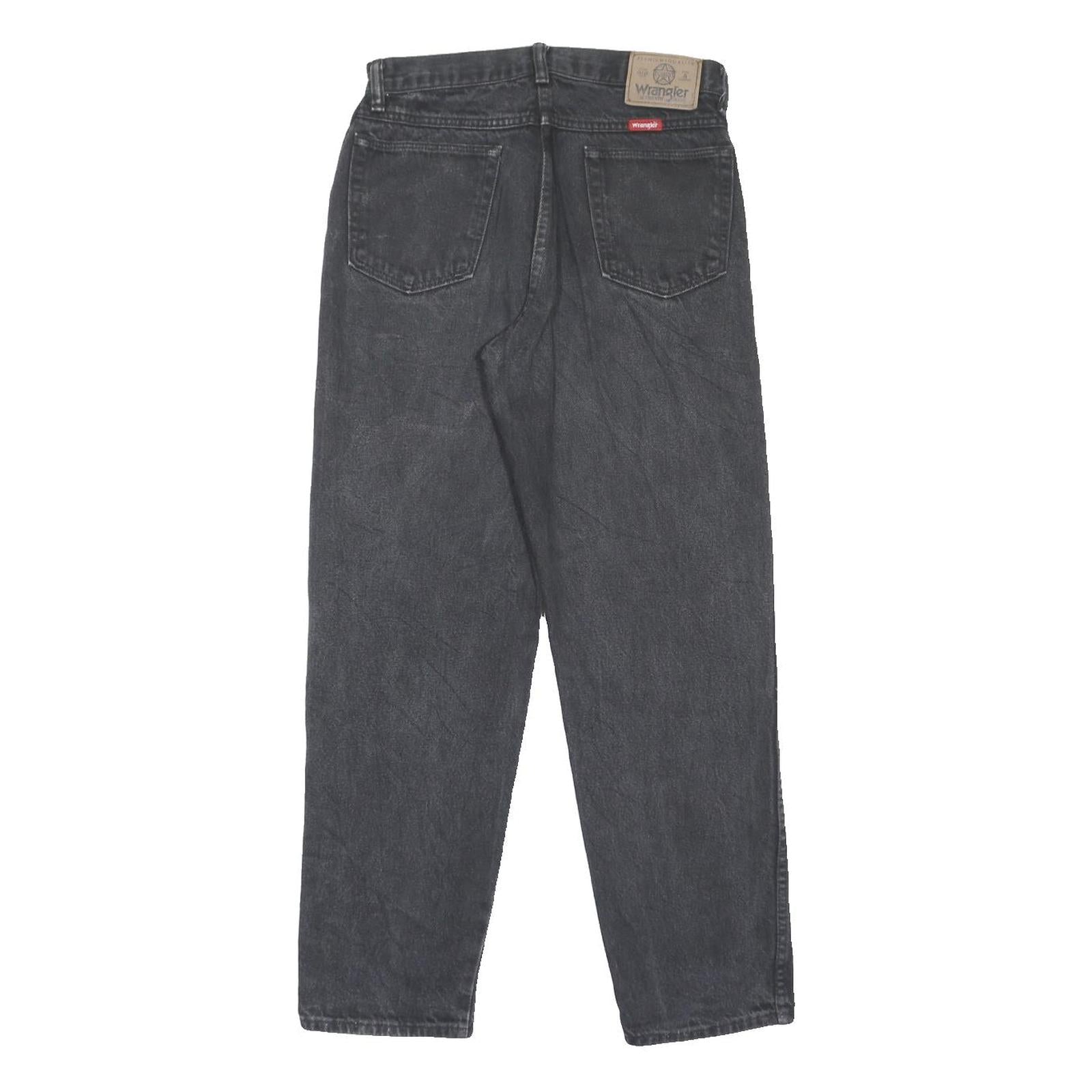 WRANGLER Mens Jeans Black Classic Straight Denim Medium W30 L30 Casual Zip