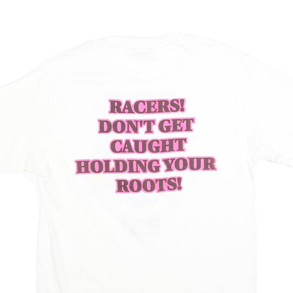 HANES Mens White Cotton Blend Graphic T-Shirt M Short Sleeve Crew Neck Screw