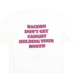 HANES Mens White Cotton Blend Graphic T-Shirt M Short Sleeve Crew Neck Screw