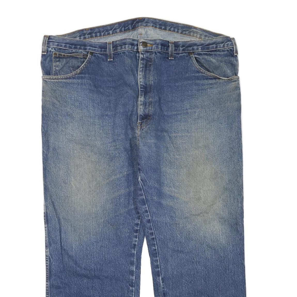 DICKIES Mens Jeans Blue Regular Straight Denim Medium W48 L30 Classic Zip