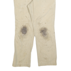 CARHARTT Mens Cotton Blend Beige Relaxed Straight Trousers W32 L30 Workwear
