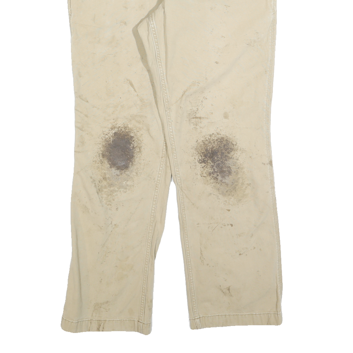 CARHARTT Mens Cotton Blend Beige Relaxed Straight Trousers W32 L30 Workwear