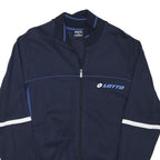 LOTTO Mens Navy Blue Track Jacket M Cotton Blend Zip Athletic Sportswear