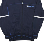 LOTTO Mens Navy Blue Track Jacket M Cotton Blend Zip Athletic Sportswear