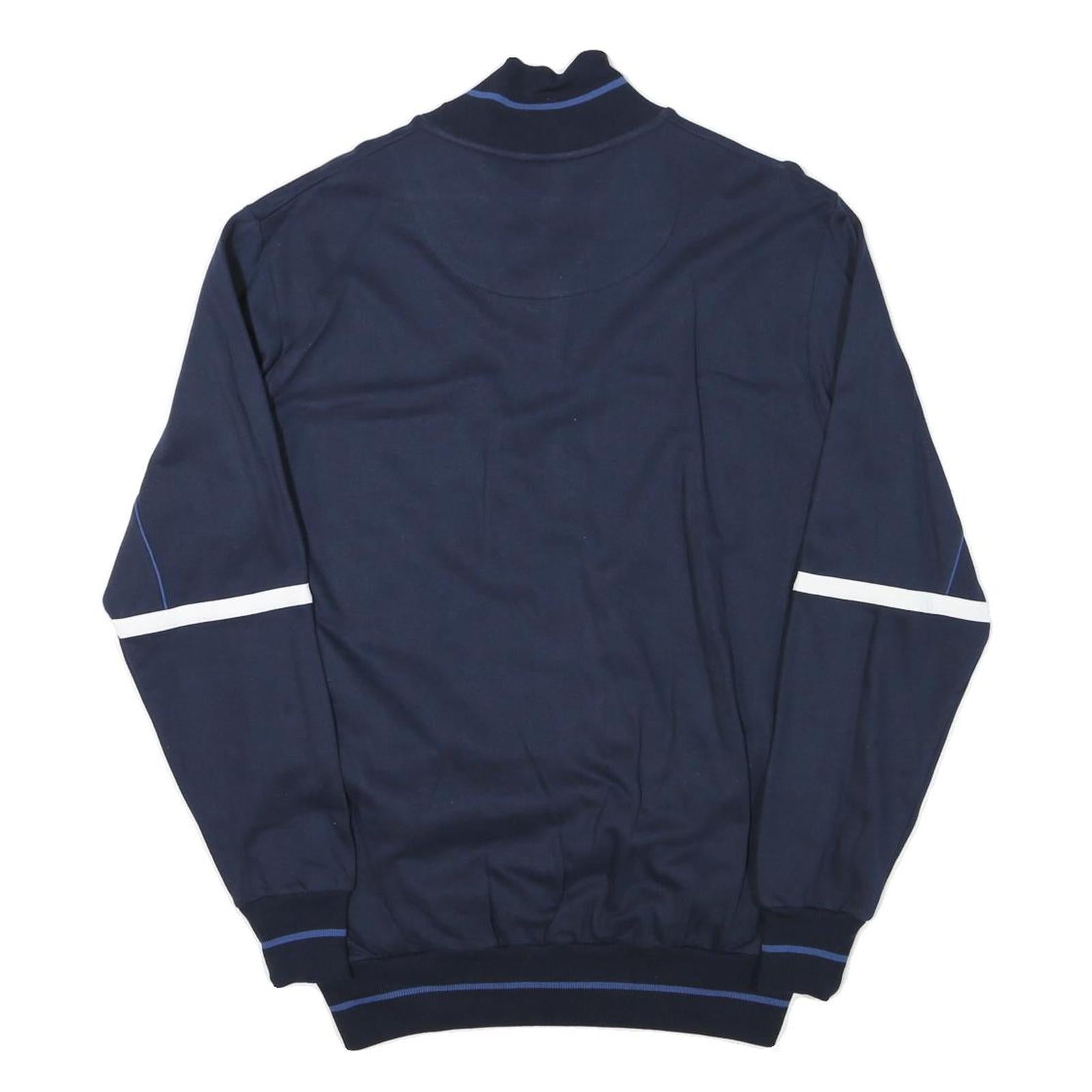 LOTTO Mens Navy Blue Track Jacket M Cotton Blend Zip Athletic Sportswear