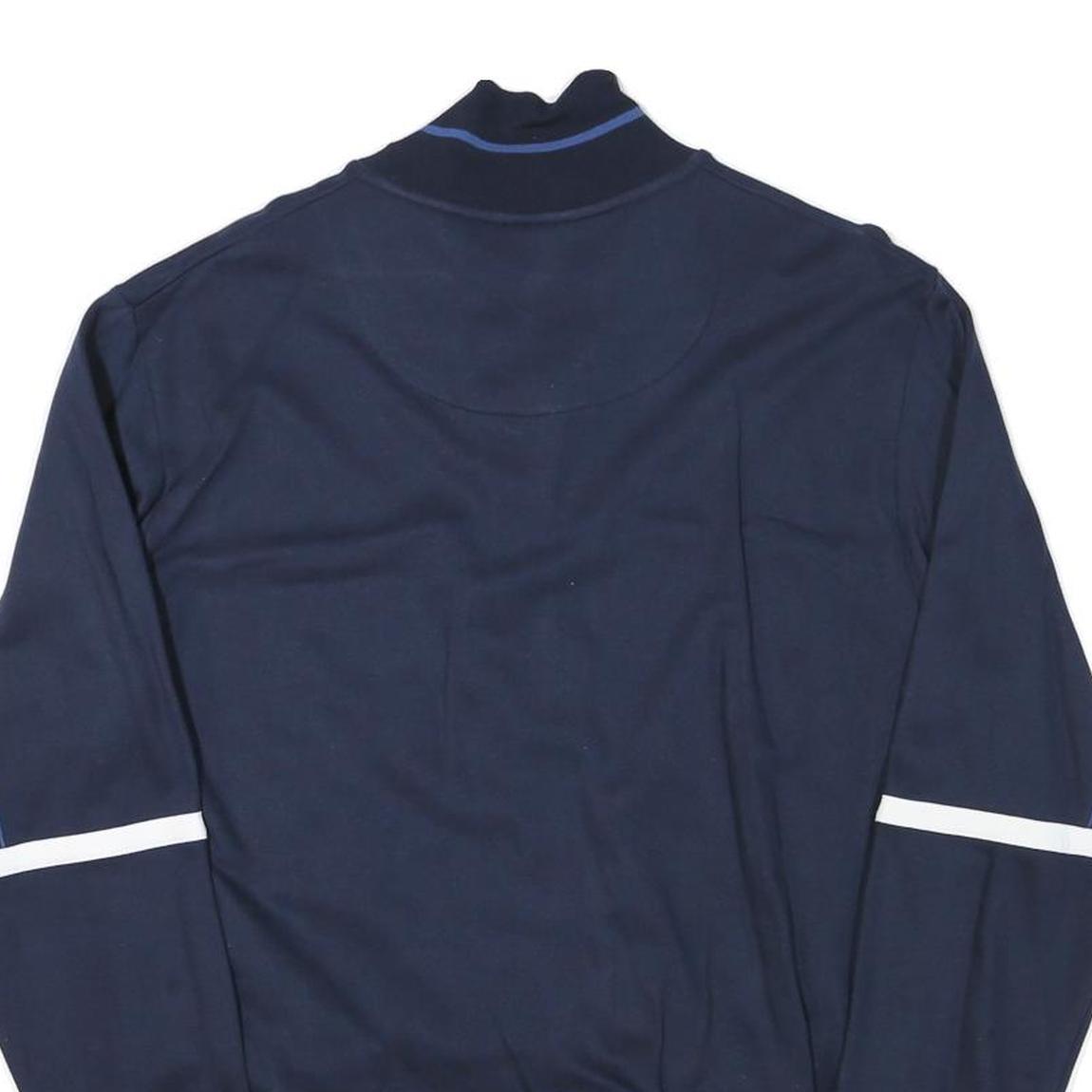 LOTTO Mens Navy Blue Track Jacket M Cotton Blend Zip Athletic Sportswear