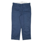 DICKIES Mens Cotton Blend Navy Regular Fit Straight Leg Trousers W38 L27