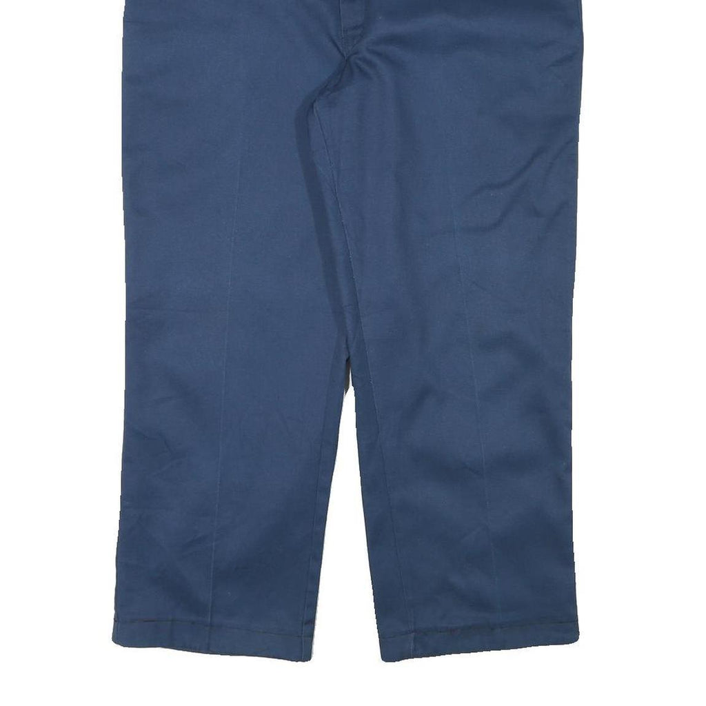 DICKIES Mens Cotton Blend Navy Regular Fit Straight Leg Trousers W38 L27
