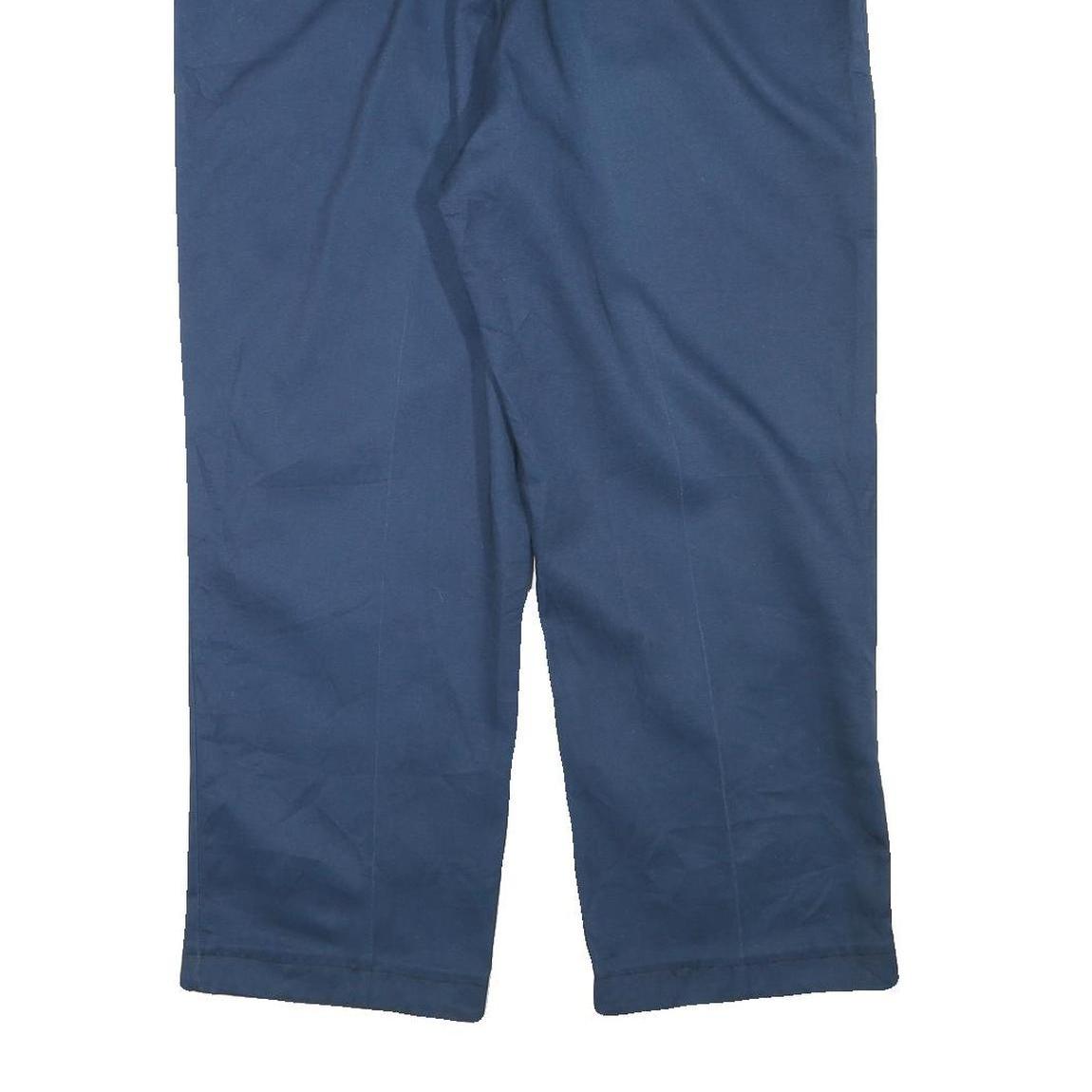 DICKIES Mens Cotton Blend Navy Regular Fit Straight Leg Trousers W38 L27