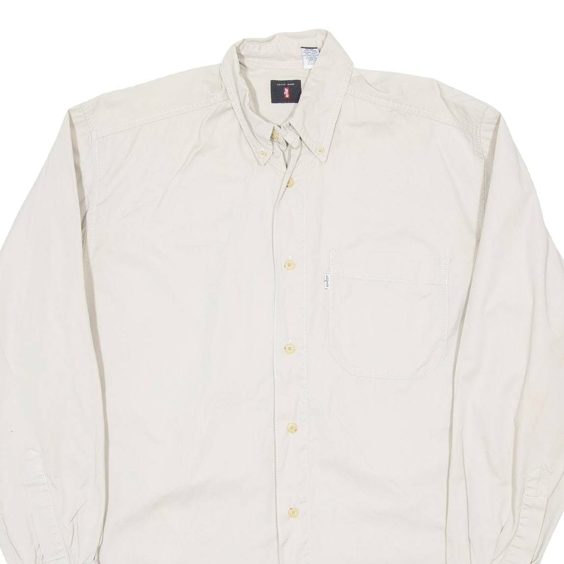 LEVI'S Mens Plain Shirt Beige Long Sleeve S