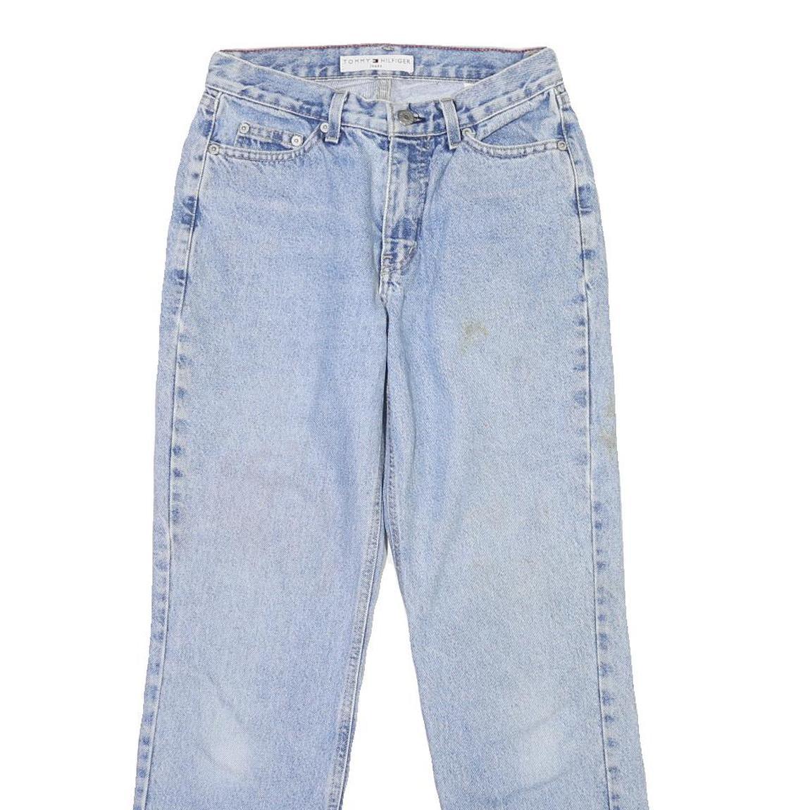 TOMMY HILFIGER Womens Jeans Blue Regular Straight Denim Light W27 L27 Button