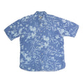 ZEGNAS Mens Blue & White Floral Cotton Blend Shirt XL Dress Casual Summer