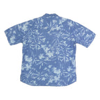 ZEGNAS Mens Blue & White Floral Cotton Blend Shirt XL Dress Casual Summer