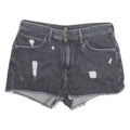 LEE Distressed Womens Denim Shorts Black M W32
