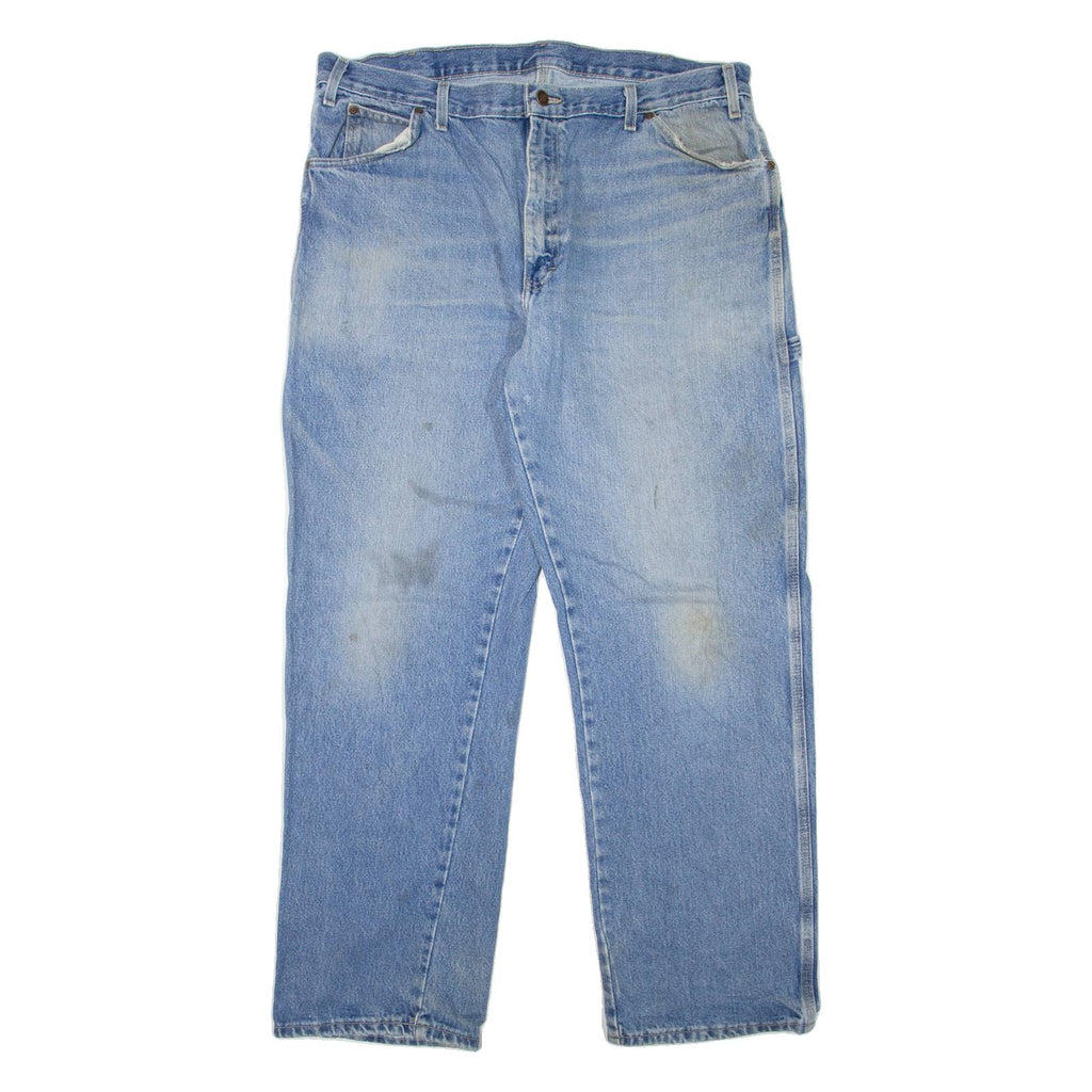 DICKIES Carpenter Workwear Mens Jeans Blue Relaxed Straight Stone Wash W38 L32