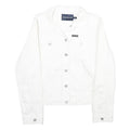 CALVIN KLEIN JEANS Womens White Cotton Denim Jacket M Button Plain Button