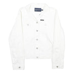 CALVIN KLEIN JEANS Womens White Cotton Denim Jacket M Button Plain Button