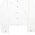CALVIN KLEIN JEANS Womens White Cotton Denim Jacket M Button Plain Button