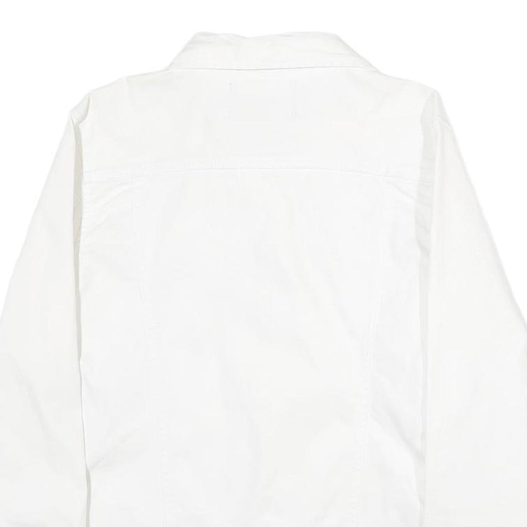 CALVIN KLEIN JEANS Womens White Cotton Denim Jacket M Button Plain Button