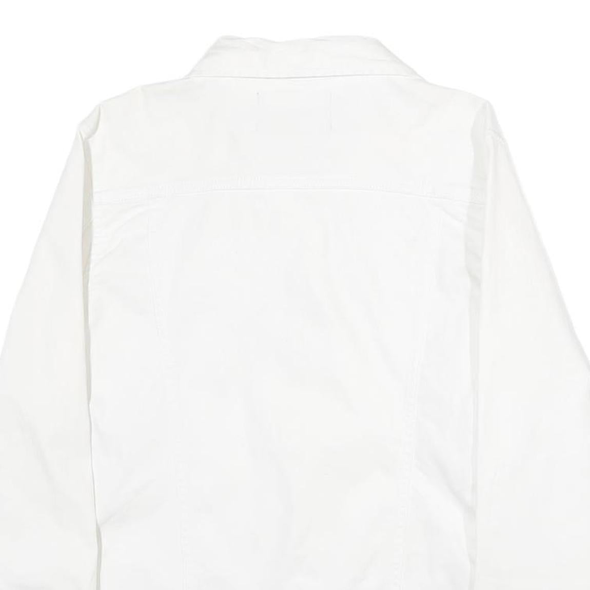 CALVIN KLEIN JEANS Womens White Cotton Denim Jacket M Button Plain Button