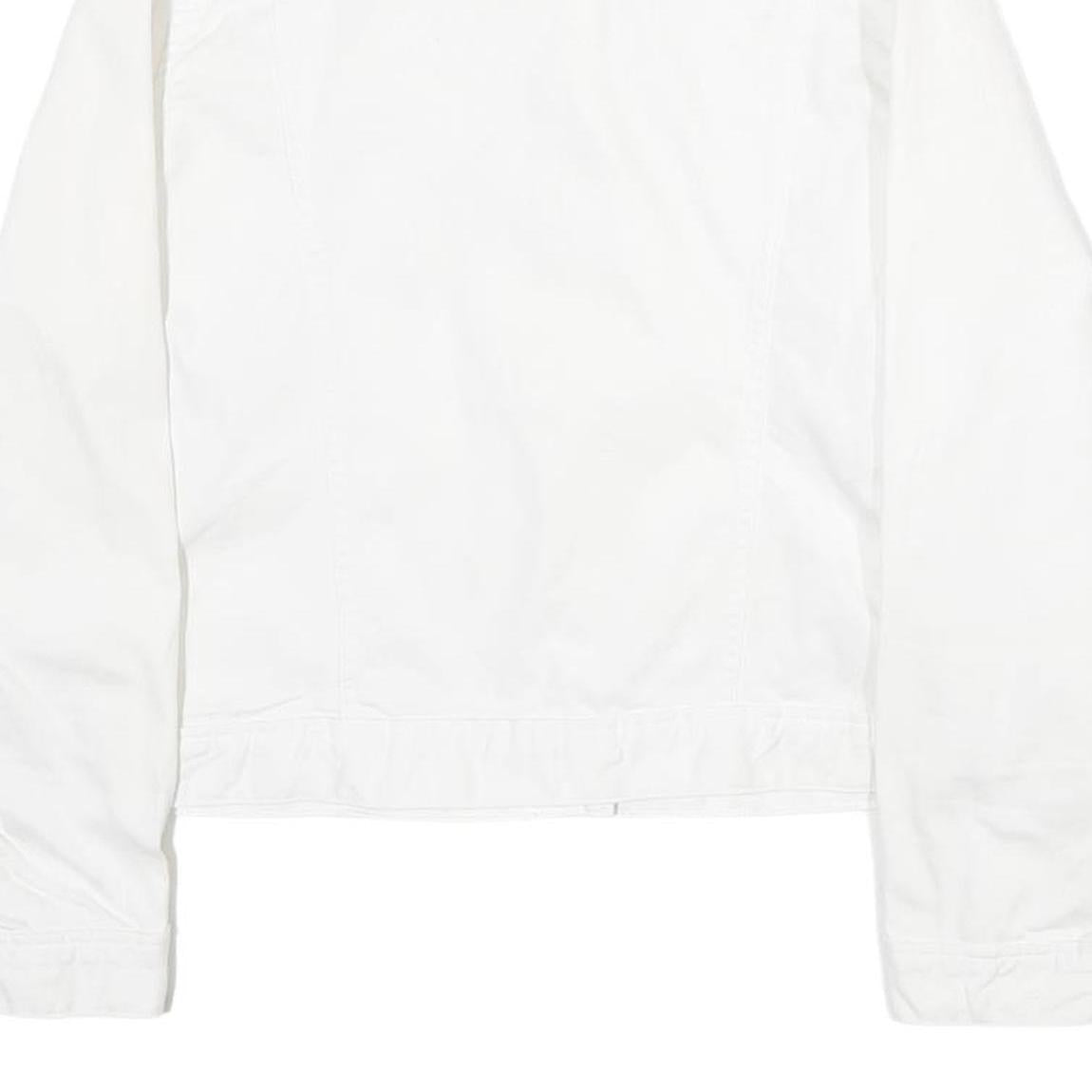 CALVIN KLEIN JEANS Womens White Cotton Denim Jacket M Button Plain Button