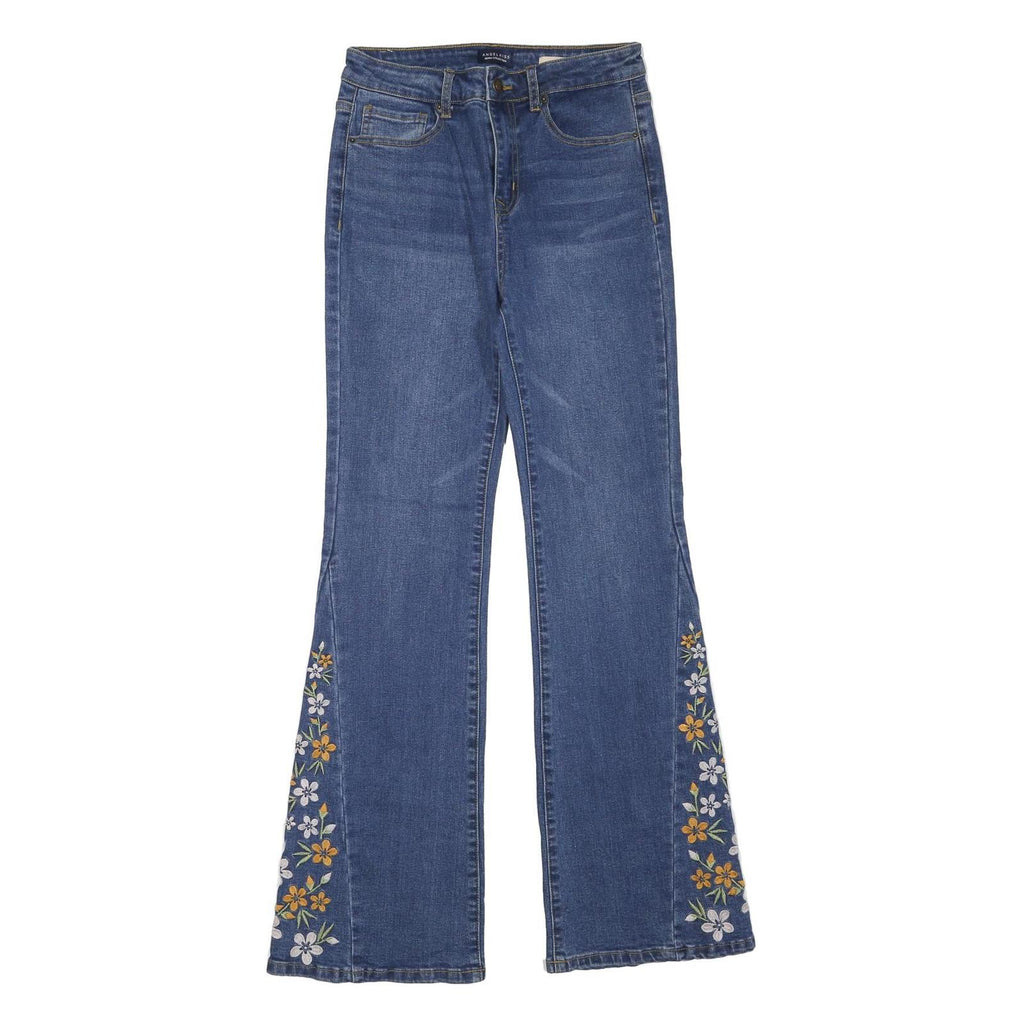 ANGEL KISS Womens Jeans Blue Regular Bootcut Denim Medium W27 L31 Floral