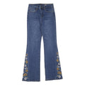 ANGEL KISS Womens Jeans Blue Regular Bootcut Denim Medium W27 L31 Floral