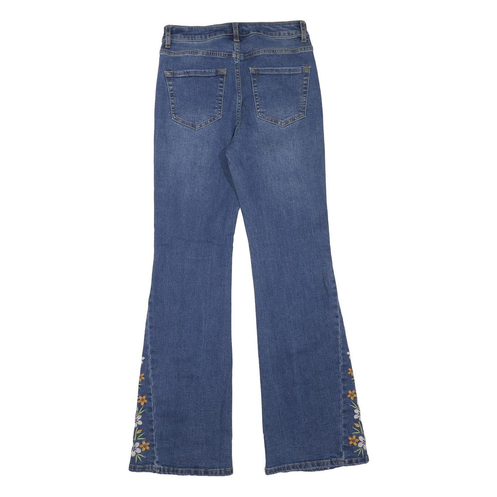 ANGEL KISS Womens Jeans Blue Regular Bootcut Denim Medium W27 L31 Floral