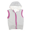 EA7 Womens Grey & Pink Cotton Blend Reversible Sleeveless Hooded Jacket S Zip