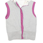 EA7 Womens Grey & Pink Cotton Blend Reversible Sleeveless Hooded Jacket S Zip