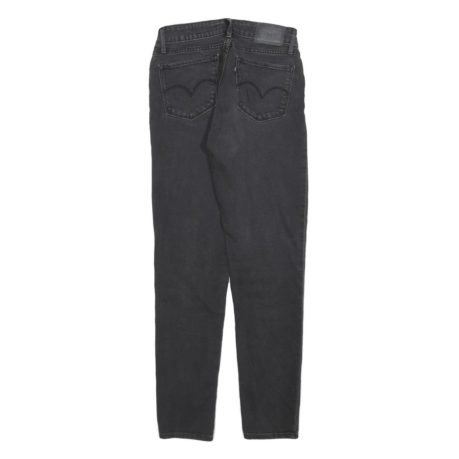 LEVI'S 711 Womens Jeans Black Slim Skinny Denim W26 L29 Stretch Zip