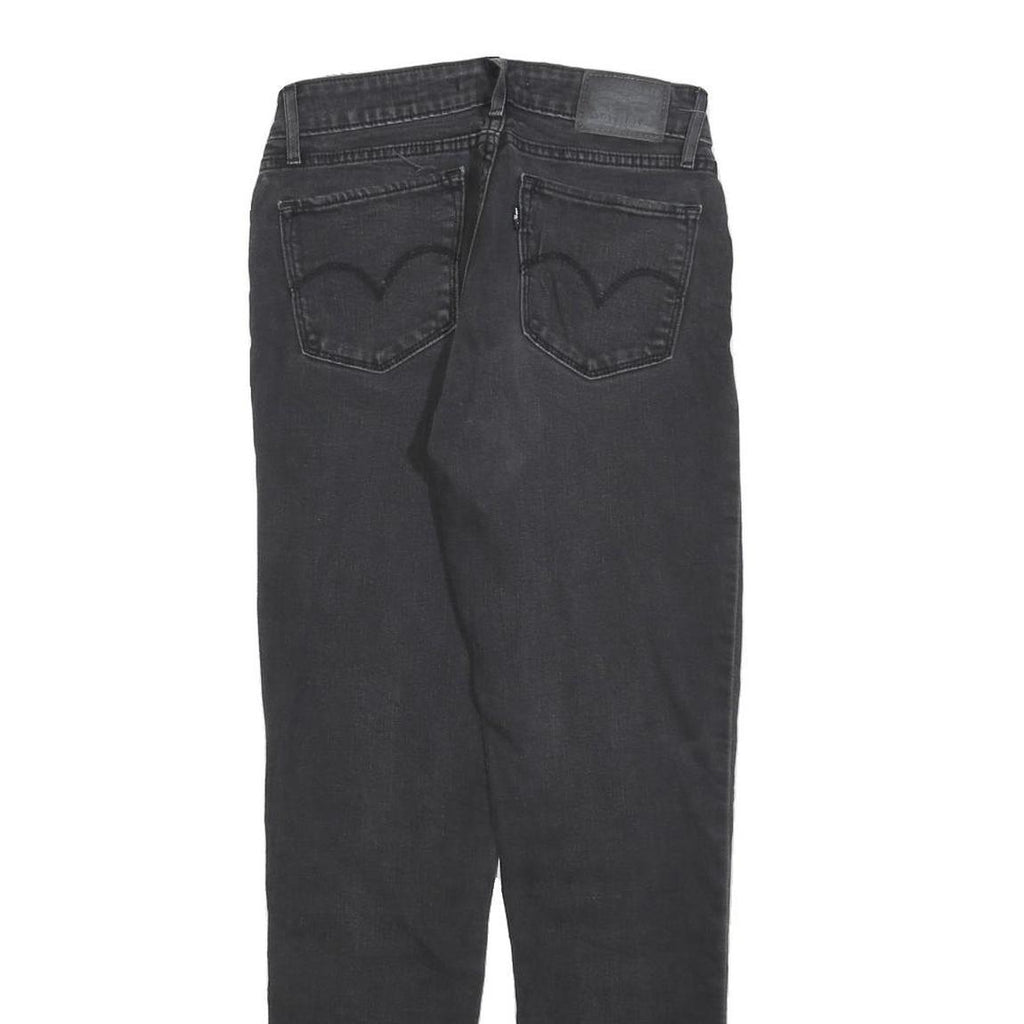 LEVI'S 711 Womens Jeans Black Slim Skinny Denim W26 L29 Stretch Zip