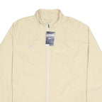 NIKE Womens Beige 2XL Jacket Polyester Zip Plain Lightweight Activewear