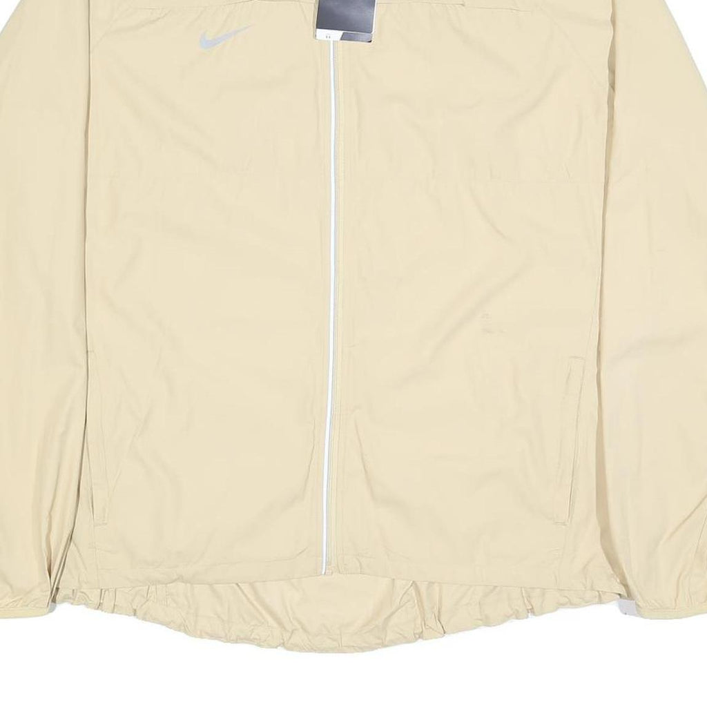 NIKE Womens Beige 2XL Jacket Polyester Zip Plain Lightweight Activewear