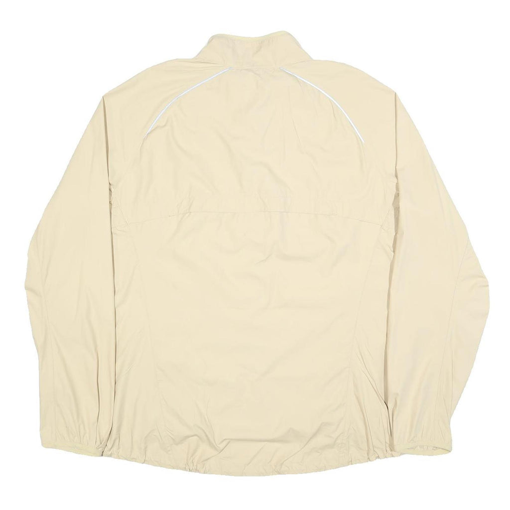 NIKE Womens Beige 2XL Jacket Polyester Zip Plain Lightweight Activewear