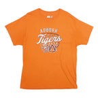 RUSSELL ATHLETIC Mens Orange Auburn Tigers Graphic T-Shirt L Short Sleeve Crew