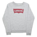 LEVI'S Womens Grey Cotton Blend Crew Neck Sweatshirt M Logo Print Casual