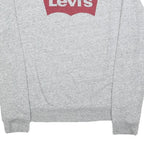 LEVI'S Womens Grey Cotton Blend Crew Neck Sweatshirt M Logo Print Casual