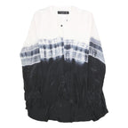 RELIGION Womens Black & White Tie Dye Shirt Long Sleeve Crew Neck XS Stylish
