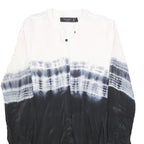 RELIGION Womens Black & White Tie Dye Shirt Long Sleeve Crew Neck XS Stylish
