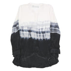 RELIGION Womens Black & White Tie Dye Shirt Long Sleeve Crew Neck XS Stylish