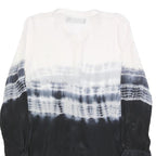 RELIGION Womens Black & White Tie Dye Shirt Long Sleeve Crew Neck XS Stylish
